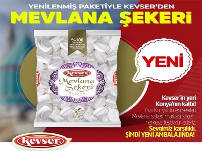 Mevlana şekeri ambalajı yenilendi