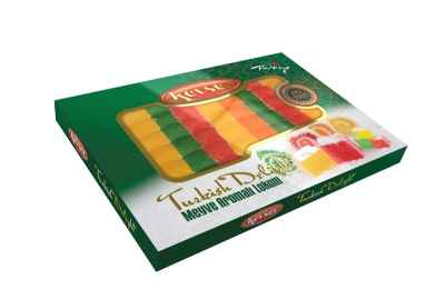 Meyve Aromalı Lokum (Sade, Gül, Muz, Limon) 350 gr.